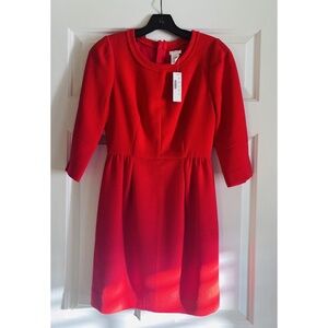 NWT J. Crew Wool dress red size P0